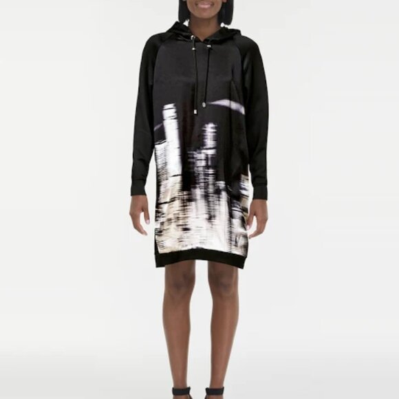 NWT MARINA RINALDI SPORT Jersey Dress Occitano Black White Size M - Picture 3 of 5